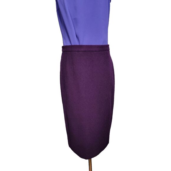 ESCADA Skirt 38 Wool Angora Blend Boucle US M Pencil Skirt Classic Purple Luxury - Picture 1 of 16